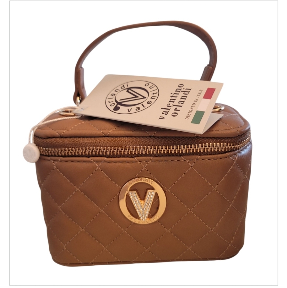 Valentino Orlandi Brown Quilted Crossbody Bag*free gift w/purchase* NWT - Picture 2 of 15
